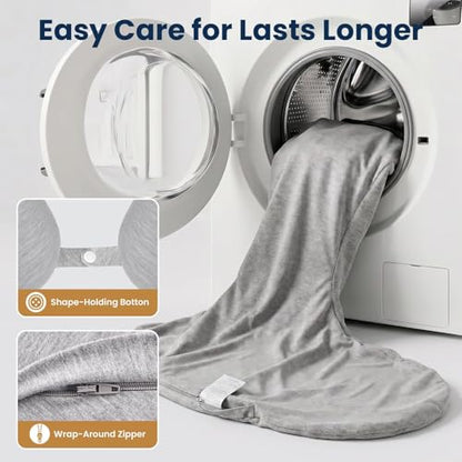 TranquilRelax C Shaped Body Pillow for Side Sleepers, Grey-35"*10" - color: Grey, size: 35*10 in