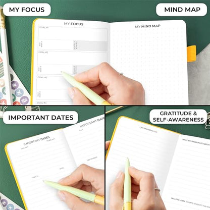 Clever Fox Pocket Planner, Mini Undated Weekly Calendar, Small Amber Yellow - color: Amber Yellow, size: Pocket size (3.7" x 6.7")