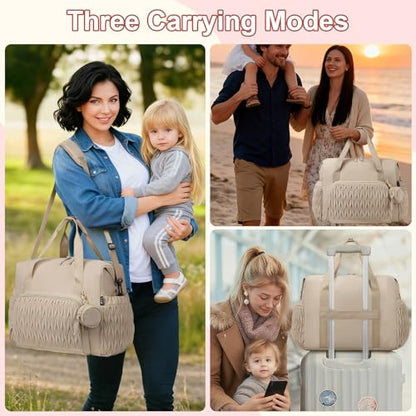 Diaper Tote Bag for Baby 6PCS, Large Mom Hospital Bags with Changing Pad - color: Grey