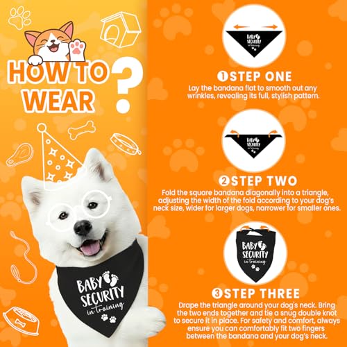 Baby Security Dog Bandana - Pregnancy Reveal Accessory for Dogs (Black) - color: Baby Security Black