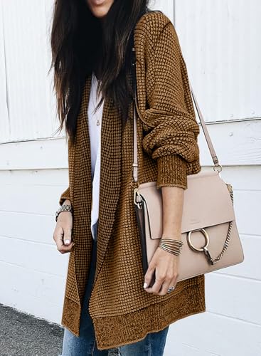 Sidefeel Cardigan Sweaters for Women 2026 Fall Outfits - color: Brown, size: Large