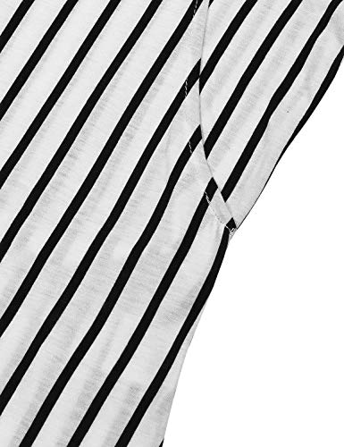 Joymom Maternity Rolled Long Sleeve Nursing Tops Tunic Blouses Breastfeeding - color: 2-1 Stripe, size: Large