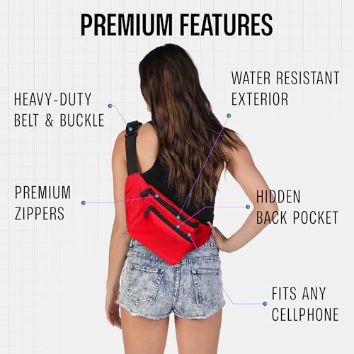 SoJourner Waterproof Fanny Pack, Red - color: Red - Soild