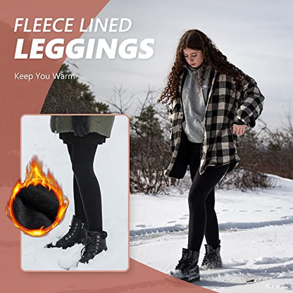 SINOPHANT Fleece Lined Leggings Women, Warm Thermal Winter - color: Brown, size: Small-Medium
