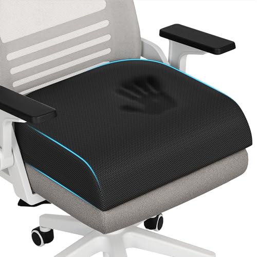 TranquilRelax 2XL Memory Foam Seat Cushion for Office Chair, Black - color: Black, size: 2XL-Large