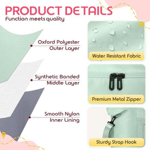 Duffle Bag for Travel with Trolley Sleeve, Gym Bag, Green - color: Green