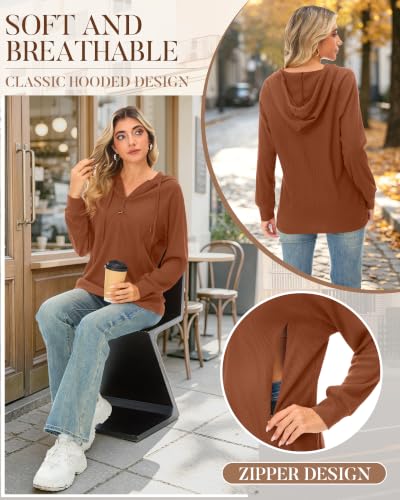 Neer Women's Nursing Hoodies Breastfeeding Shirts - color: Caramel, size: Small
