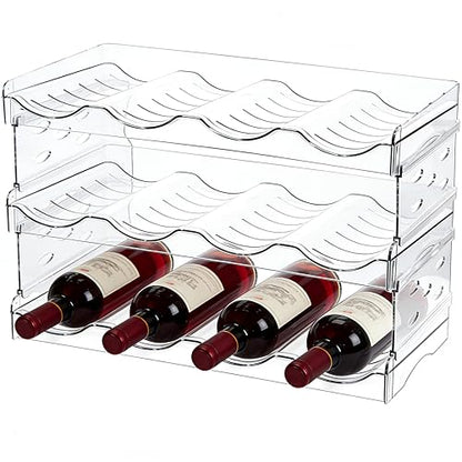 Stackable Wine Rack,Wine Bottle Holder for Inside Cabinet,for Pantry,Refrigerator,Countertop Organization-3 Tiers for 12 Bottles - size: 3 Tiers for 12 Bottles