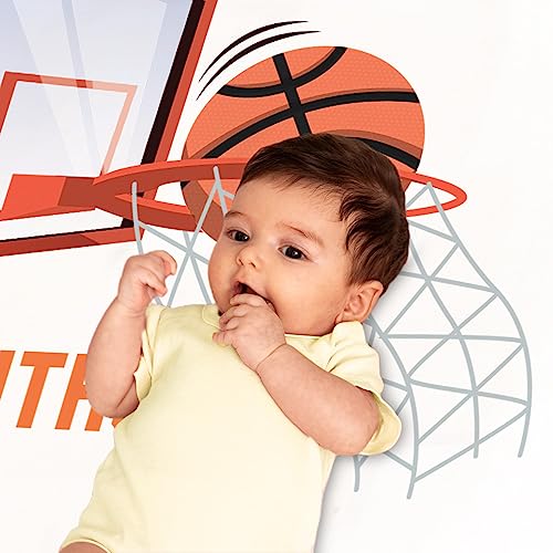 Personalized Baby Milestone Blanket with Basketball Design