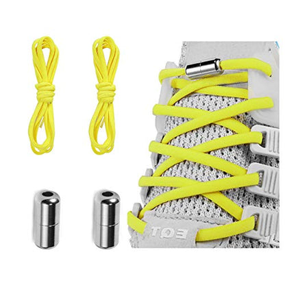 Elastic No Tie Shoe Laces For Adults,Kids,Elderly,One Size Fits All - color: Neon Yellow