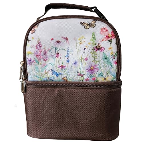 insulated breast pump bag with ice pack fits 6 baby bottles floral print waterproof easy to clean portable travel cooler for working moms