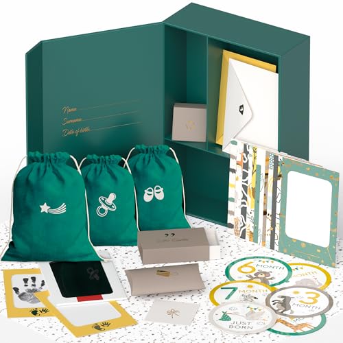 Baby Keepsake Box, Gift for New Parents and Expecting Mom, Baby Memory Box - color: Green
