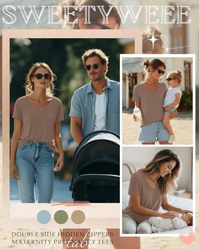 Women's Nursing Breastfeeding Shirts - color: Coffee, size: Medium
