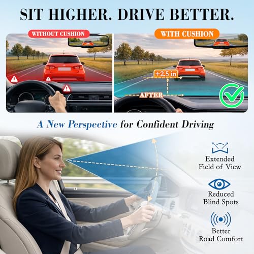 Lofty Aim Car Seat Cushion, Memory Foam Car Seat Cushions for Long Driving - color: Black