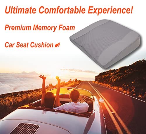 Lofty Aim Car Seat Cushion, Memory Foam Car Seat Cushions for Long Driving - color: Gray