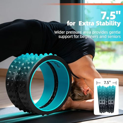 GymCope 10in Back Roller, Foam Roller for Exercise, Spine-Safe Groove - color: Blue, size: Firm