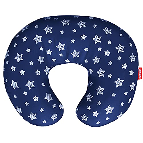 Nursing Pillow Cover for Baby Snug Fits Boppy Nursing Pillows - color: Navy Star