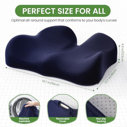 A-Pce Ergonomic Seat Cushion, Non-Slip Seat Cushion for Office Chair, Blue - color: Deep Blue