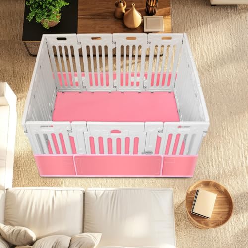 Marsui Dog Playpen Bottom Pad, Pink, Solid Color - color: Pink, style: Solid Color