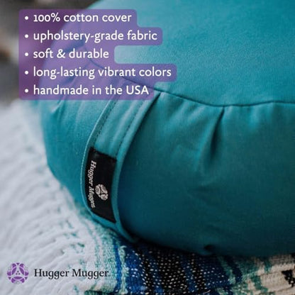 Hugger Mugger Zafu Meditation Cushion - Support in Cross-Legged Sitting, Buckwheat filled, Durable Fabric, Convenient Handle, Handmade in USA - color: Olive