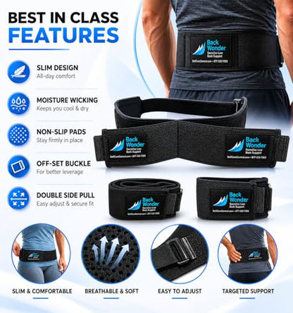 SI Belt - Enhanced Comfort Sacroiliac Joint Support Belt for Men & Women | Ideal for Sciatica & Lower Back Pain Relief | For Daily Use & Physical Activities (Small) - size: Small