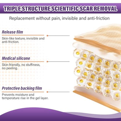 Silicone Scar Sheets, Medical Grade Silicone Scar Tape for Old & New Scars - size: 4M