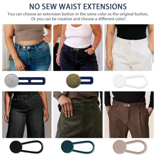 14PCS Button Extenders for Jeans,Pants Button Extender for Women Men,2Style - color: Style C_14PCS, 2 Styles