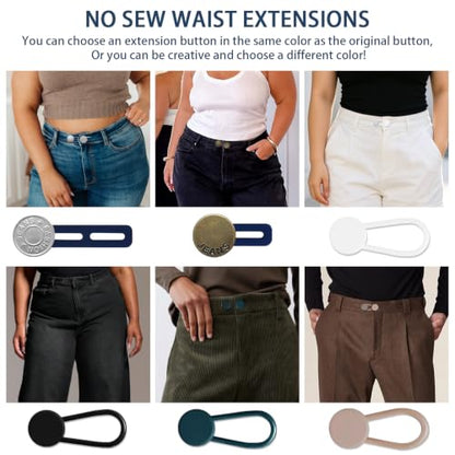 14PCS Button Extenders for Jeans,Pants Button Extender for Women Men,2Style - color: Style C_14PCS, 2 Styles