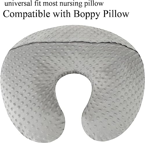 Dot Nursing Pillow Cover Set 2 Pack Compatible with Boppy Pillow - color: Grey & Pink