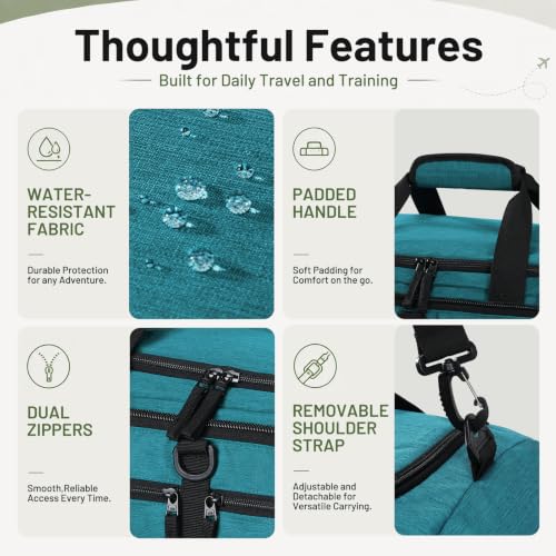 MIER Packable Travel Duffle Bag with Shoe Compartment, 50L, Teal - color: Teal, size: 50L