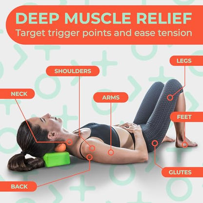 Deep Recovery Sport Yoga Deep Tissue Massage Ball Set, Extra Firm – Lacrosse Ball Size (2.75in) Myofascial Release Balls for Feet, Back, Neck, Legs, & Arms – Trigger Point & Mobility Therapy (2-Pack) - style: Extra Firm
