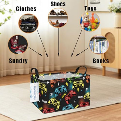 Rectangular Collapsible Game Storage Basket Nursery Toy Organizer - color: Rec Game