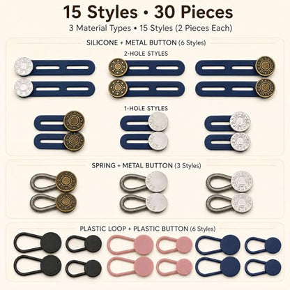 30pcs Button Waist Extenders for Men and Women Jeans Pants