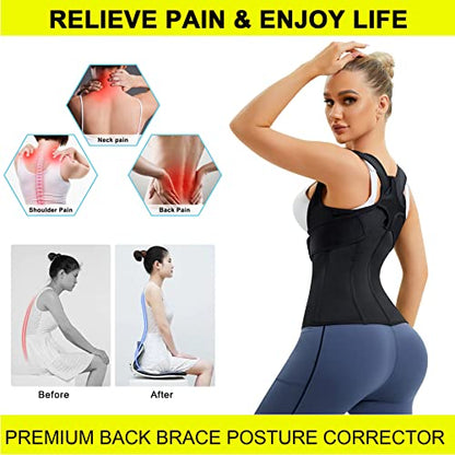 URSEXYLY Back Brace For Women Waist Trainer Adjustable Posture Corrector - size: XX-Large