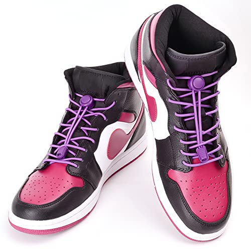 UpUGo Elastic Shoe Laces, No Tie Shoe Laces for All Ages, One Size Fit All - color: Plain Dark Purple, size: 1 pair
