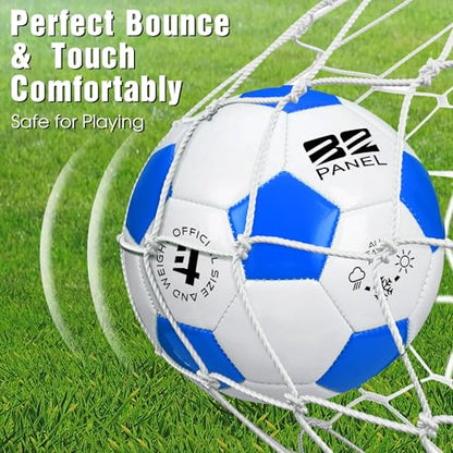 Shappy 2 Pcs Soccer Balls Bulk with Pump Mesh Bag - color: Blue, White, size: Size 3