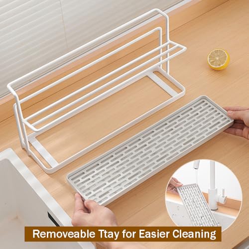 Water Bottle Drying Rack Cup Storage with Drain Tray Mug Organizer for Kitchen - 2 Tiers (Black) - color: Black
