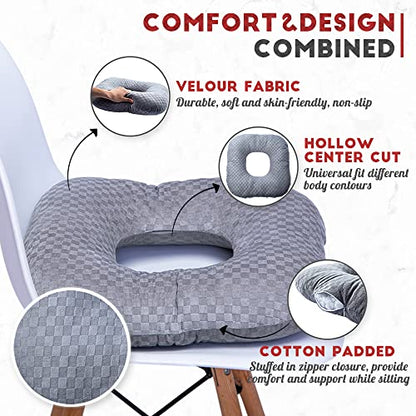 Donut Pillow for Tailbone Pain, Hemorrhoid Pillow (Sky Blue) - color: Sky Blue