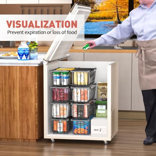Goovilla Freezer Organizer Bins for 5-7 Cu.FT Chest Freezer, 4 Pack Black - color: Black