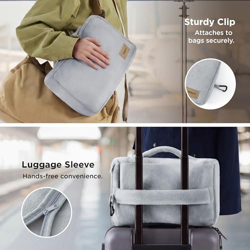 Bedsure Travel Blanket Set with Inflatable Neck Pillow and Eye Mask, Grey - color: Grey