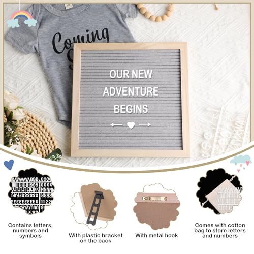 Canlierr 9 Pcs Pregnancy Announcement Set Baby Coming Soon Ideas, Gray - color: Gray