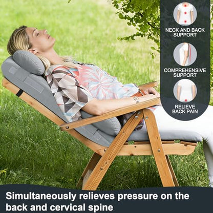 2-in-1 Neck & Lumbar Support Pillow with Adjustable Height and Ergonomic backrest Design, Suitable for recliners, Sofas, high-Back Rocking Chairs, Relieve Back Pressure. - color: Grey