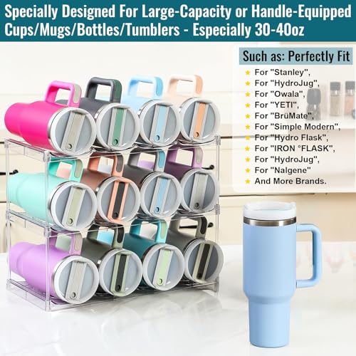 Premium Water Bottle Organizer for Stanley 40OZ & Various Bottles, Tumblers - size: 3 Tier for 12