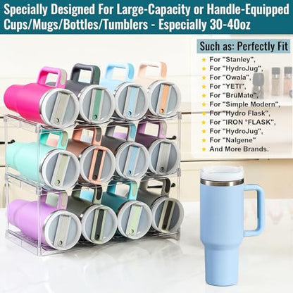 Premium Water Bottle Organizer for Stanley 40OZ & Various Bottles, Tumblers - size: 3 Tier for 12