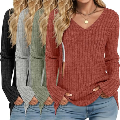4 Pack Women's Maternity Nursing Tops - color: Black, Light Gray, Pea Green, Brick Red, size: Small
