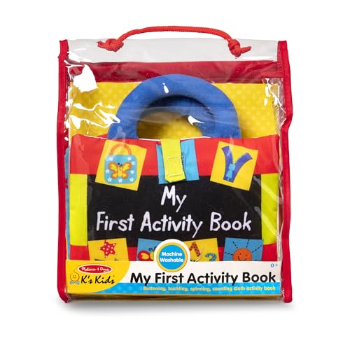 Melissa & Doug K’s Kids My First Activity Book 8-Page Soft Book for Babies and Toddlers Early Learning Developmental Plush Soft Activity for Babies and Toddlers - color: Activity Book