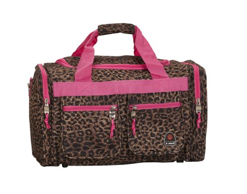 Rockland 19" Polyester Duffel Bag, Pink Leopard - color: Pink Leopard, size: 19"