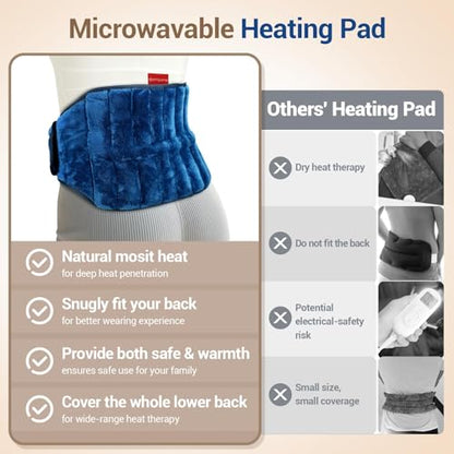 Comfytemp Microwavable Moist Heating Pad for Back and Waist Pain Relief