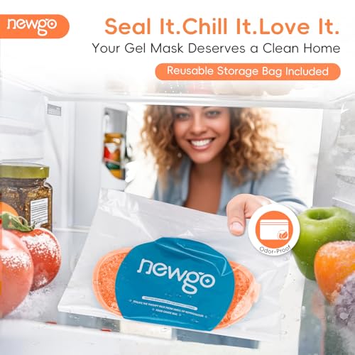 NEWGO Cooling Eye Mask for After Surgery, Face Ice Pack, 1 Pack, Orange - color: Orange (1 Pack)