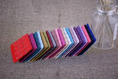 Women Bra Extender Strap 4 Hooks 3 Rows Assorted Colors Pack of 15